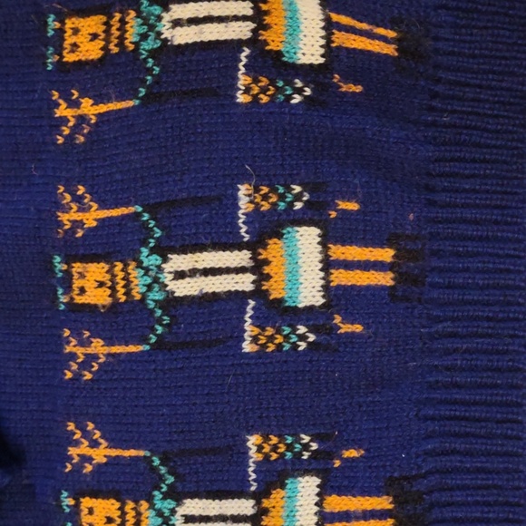 Vintage Benetton Lady's Blue w/Quirky Pattern Sweater Size (Eur) 48 - med - Picture 5 of 8